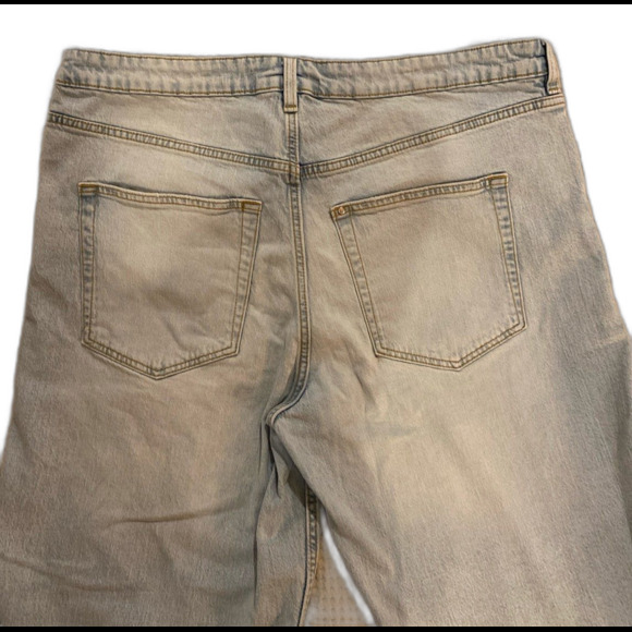 Distressed Stonewashed Capris Jeans Size 18W Stylish Wide Leg High Waist capri - Picture 1 of 12